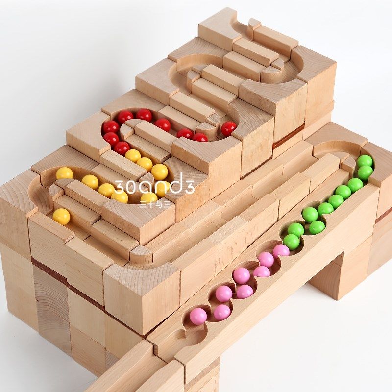 实木轨道积木滚珠玩具连续发球器男女孩拼搭益智3-6岁幼儿园礼物,玩具/童车/益智/积木/模型,木质积木,淘宝优惠券,粉丝福利购,淘宝优惠卷