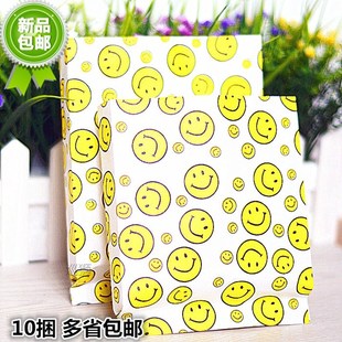 Custom made oil proof paper bag small smiling face quality c
