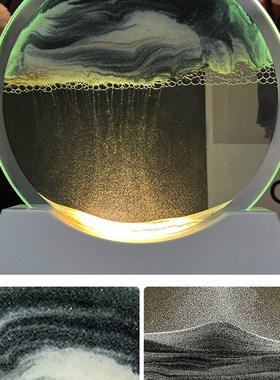 家居摆件流沙画带灯桌面酒柜电视柜北欧玄关装饰品沙漏礼物送礼物