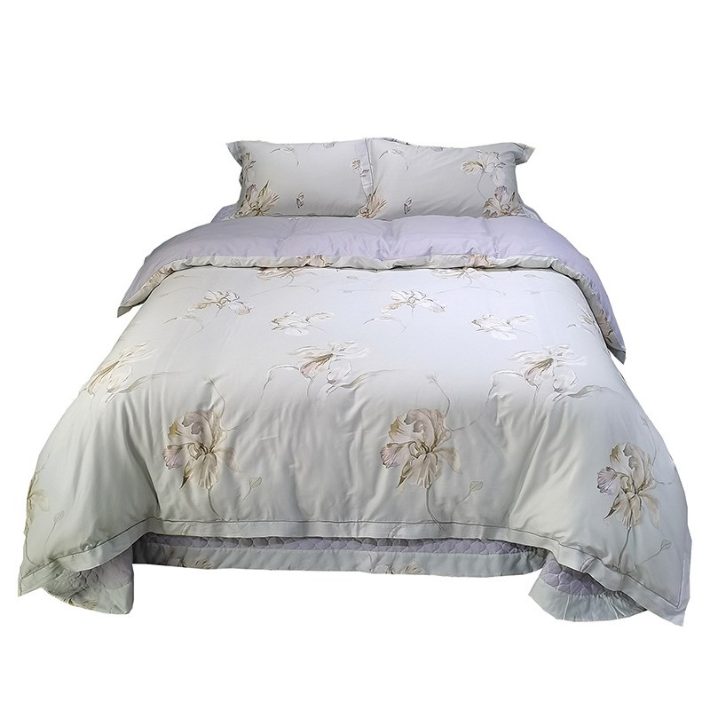 高档金太阳艾阳h绒床盖四件套家用纯棉秋冬加厚磨毛高级感绗缝夹