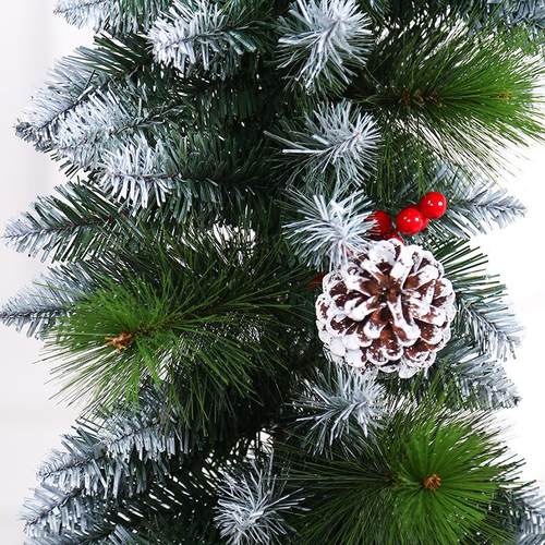 圣诞装饰藤条商场加密品节植绒混合挂件扶手花环橱窗豪华pe门挂藤