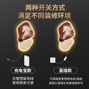 led氛围灯挂画 个性 大象入户玄关装 饰画现代简约走廊过道尽头竖版