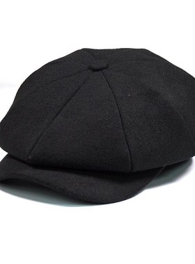 Winter Peaky Blinders Flat Cap Wool Vintage Octagonal Hat Ma