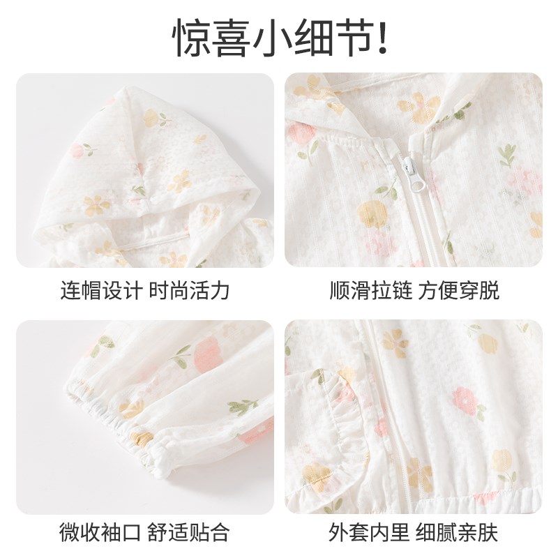 现货女童防晒衣夏装2024新w款洋气宝宝透气薄款上衣儿童外套防晒