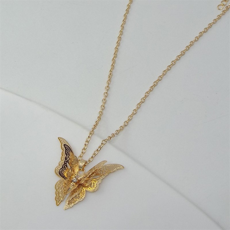 推荐Women's necklace with hollow butterfly earrings and diam