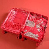 婚礼皮箱密码 箱大红色行李箱结婚箱子新娘陪嫁箱一对拉杆箱旅行箱
