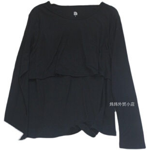 日单西家微瑕处理 春秋薄款孕妇哺乳针织打底衫产后外出喂奶上衣