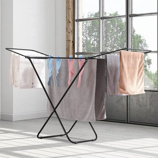 阳台庭院晒被架大翼形晾衣架可折叠收纳室内室外家用落地式晾衣杆