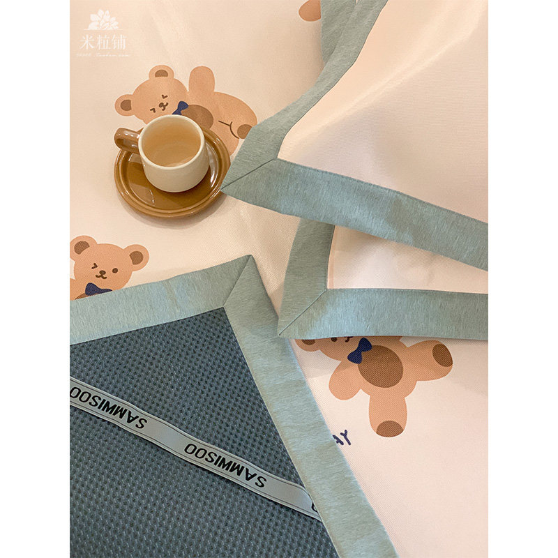 A类可爱儿童夏季冰丝凉席三件套可机洗折叠空调席子宝宝1.35/1.5m