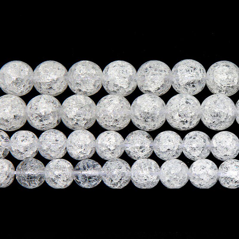 New Arrival Natural Clear Snow Cracked Crystal Stone Beads 4