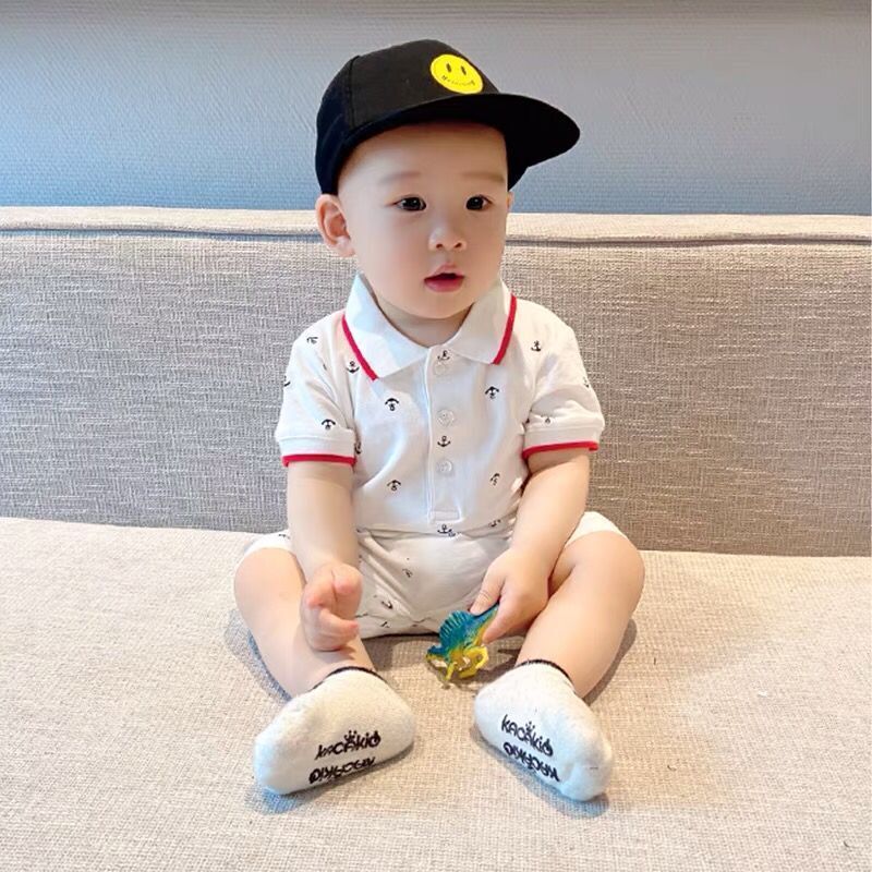 现货新生0婴儿g1连体衣服2夏季短袖3外出4哈衣套装5宝宝6男7夏天8