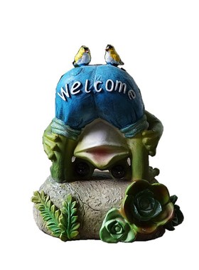 花园阳台太阳能灯青蛙猫头鹰摆件花园庭院装饰包邮