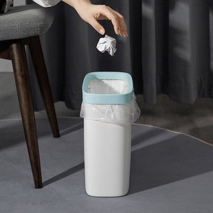 窄缝垃圾桶厨q房客厅卧室卫生间带盖防水塑料垃圾篓垃圾 创意时尚