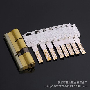 防盗门锁芯 超C级叶片多轨防锡纸防K万能钥匙防火门通用铜锁芯