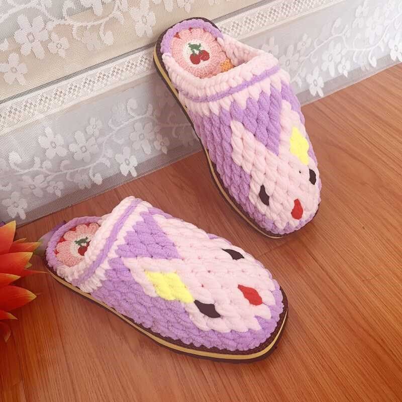 新款手工编织毛线拖鞋居家防滑情侣成人保暖防滑居家情侣成品拖鞋,居家布艺,居家棉拖/棉鞋,淘宝优惠券,粉丝福利购,淘宝优惠卷