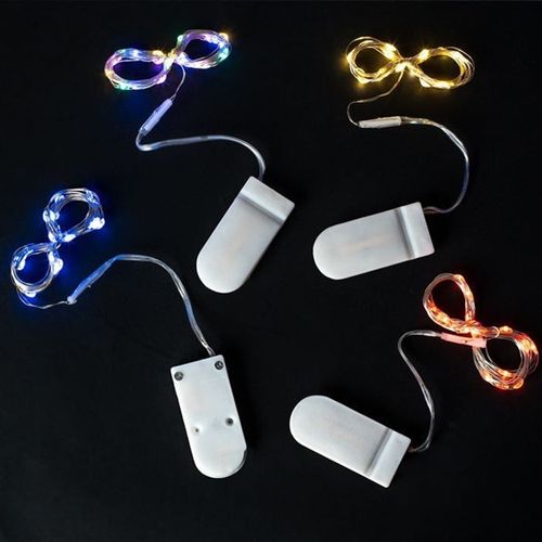 生日蛋糕装饰灯led闪光灯串翅膀羽毛铜线小彩灯纽扣电池灯带插件