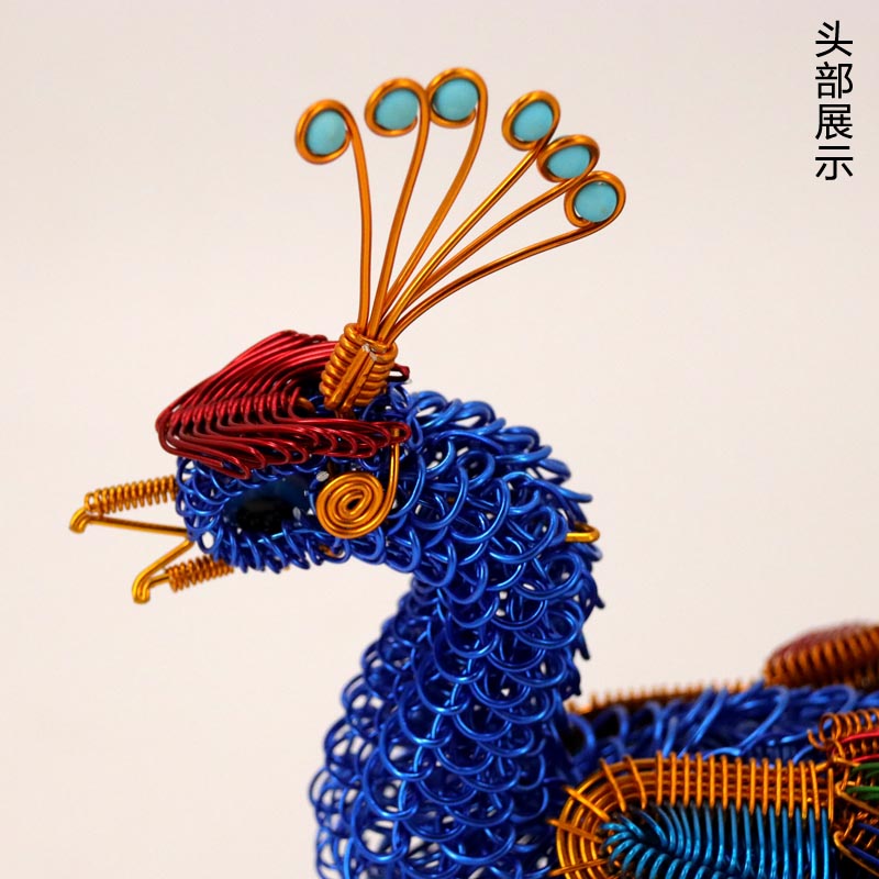 新款大凤凰 铝线手工艺品富贵孔雀摆件 结婚客厅家居装饰工艺礼品