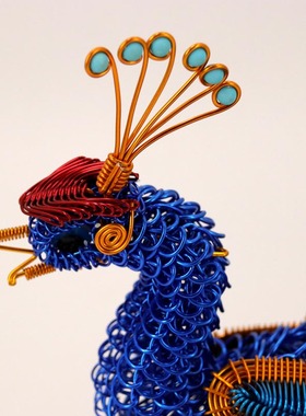 新款大凤凰 铝线手工艺品富贵孔雀摆件 结婚客厅家居装饰工艺礼品