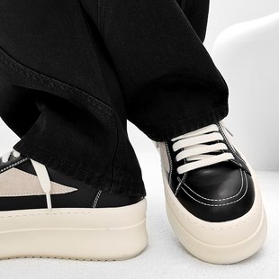 美式ro倒三角奶香厚底板鞋男女小众高街松糕大头鞋增高休闲德比鞋