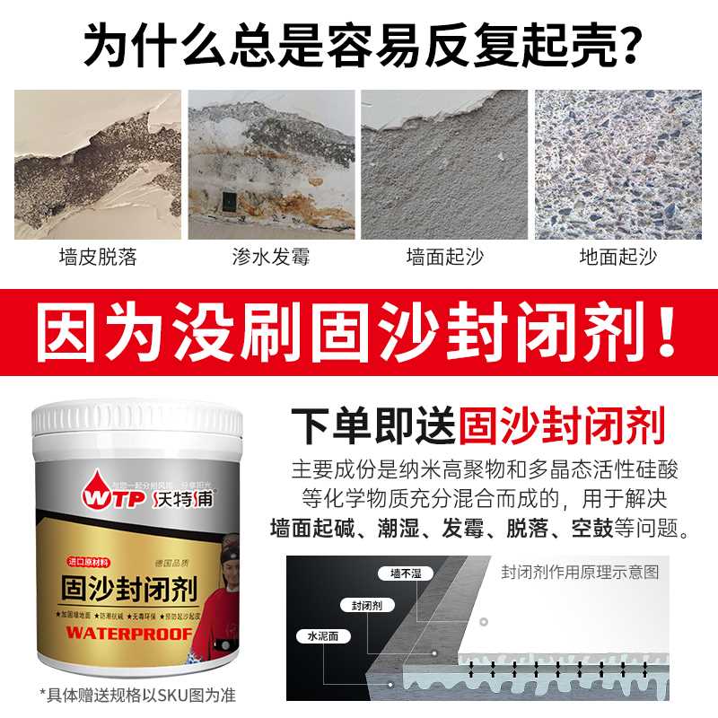 补墙膏墙面修补白色防水防潮防霉墙壁墙体修复内墙腻子膏大白家用