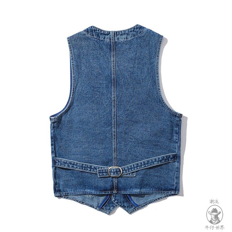 港风无袖牛仔马甲男生夏季薄款外穿背心2024工装外套上Z衣潮流口,男装,常规马甲,淘宝优惠券,粉丝福利购,淘宝优惠卷