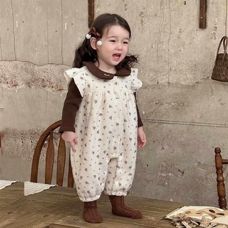 婴儿无袖连体哈衣24新款秋季洋气女宝套装宝法式碎花爬服包屁爆款,童装/婴儿装/亲子装,连身衣/爬服/哈衣,淘宝优惠券,粉丝福利购,淘宝优惠卷