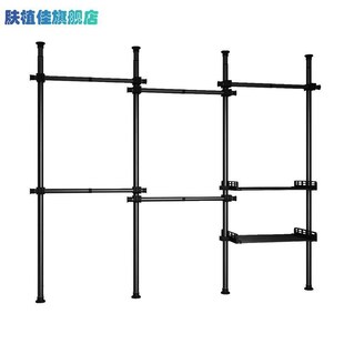 顶天立地晾衣架置衣架免打孔置物架挂衣架金属衣柜衣帽间架子组装