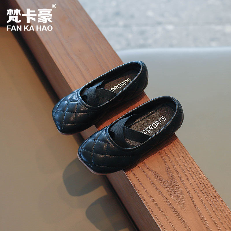 女童小皮鞋2023秋季新款时尚z舞蹈鞋儿童休闲软底豆豆鞋中小童单