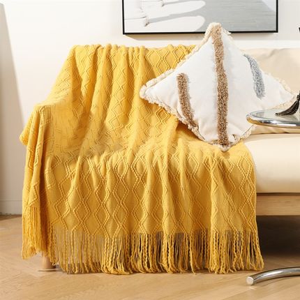 新品Sand covered blanket, woolen blanket, Nordic knitted bla