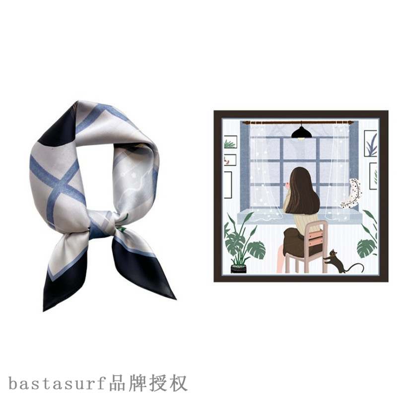 极速2021 spring and summer new digital printed silk scarf de