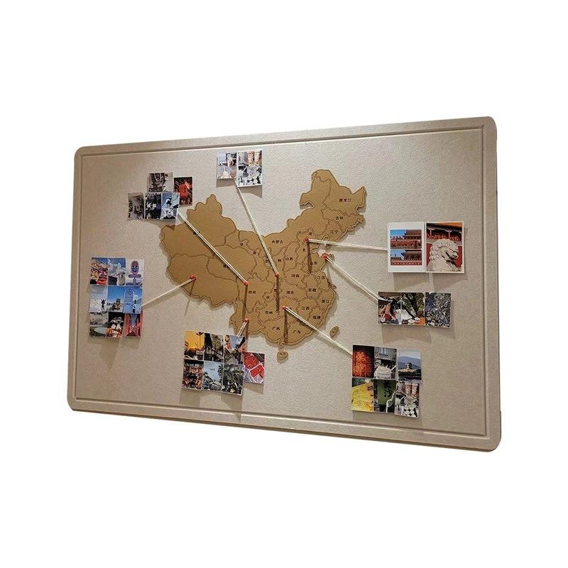 毛毡中国旅行足迹打卡地图标记照片展示墙贴客厅办公室装饰画挂画,家居饰品,涂鸦墙贴,淘宝优惠券,粉丝福利购,淘宝优惠卷