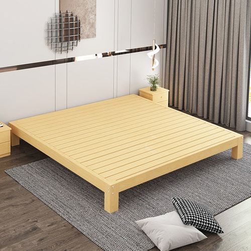 实木大床家用卧室2米2.2m2.4米加长加宽双人床现代简约无床头床架