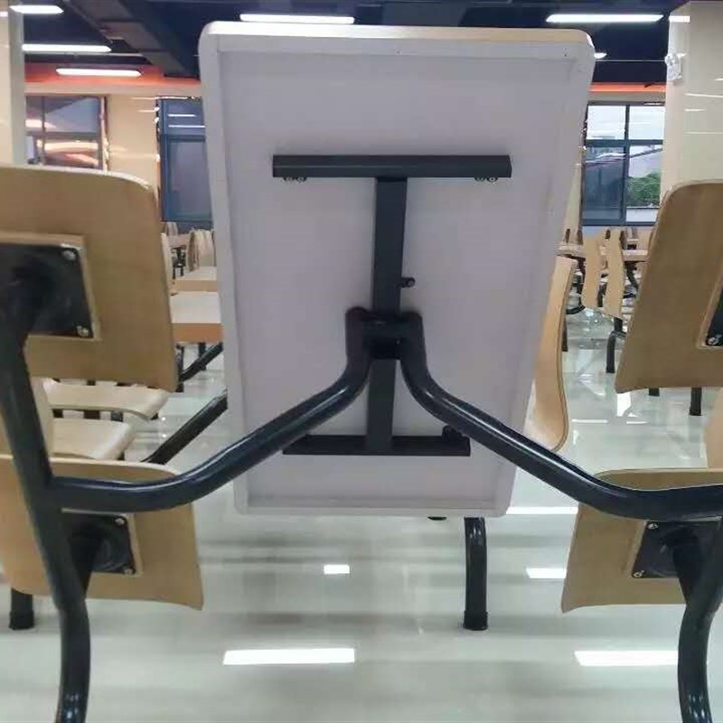 工厂生产四人位不锈钢连身餐桌椅学校食堂饭堂快餐店桌椅组合定制