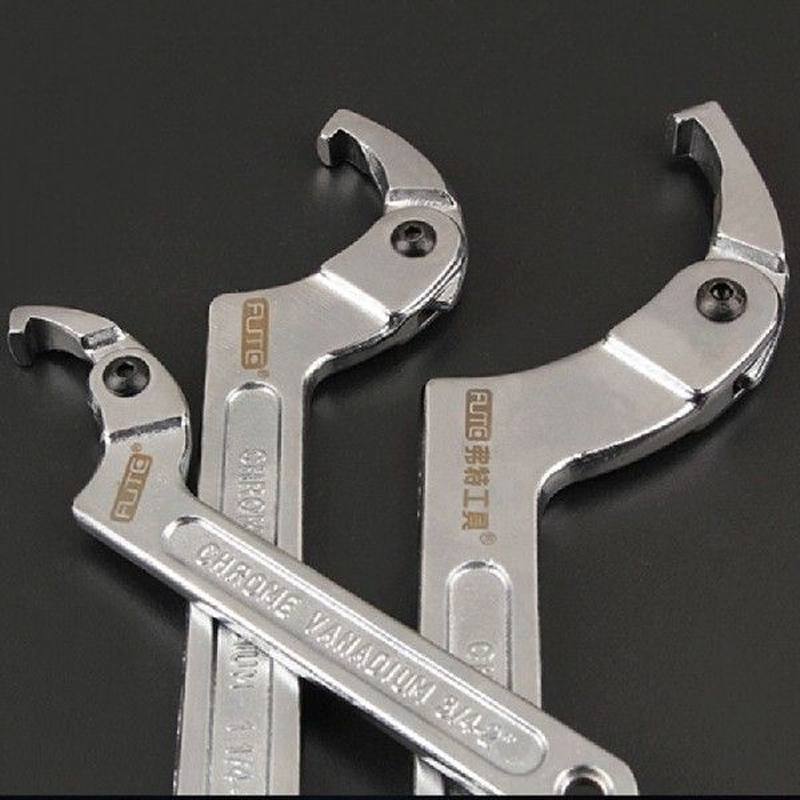 推荐Chrome Vanadium Adjustable Hook Wrench Spanner Round Squ