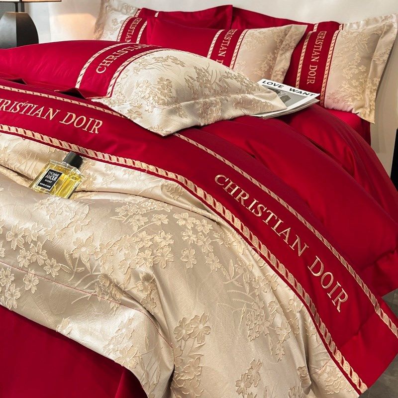 陪嫁结婚四件套大红色新婚床单被套婚庆床上用品婚房喜被,床上用品,婚庆床品套件,淘宝优惠券,粉丝福利购,淘宝优惠卷