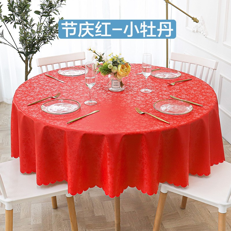 厂家防水防油免洗桌布加厚xPVC皮革圆桌布酒店饭店宴会圆台布