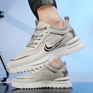 内增高男鞋6cm8cm10cm2023夏季新款运动休闲鞋百搭男系带增高鞋子