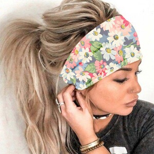 小众高货Women Girl Summer Boho Hair Bands Print Headband Boh