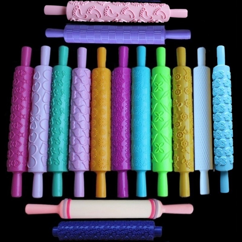 15 Styles Rolling Pin With Roller Daisy Patterns Baking Tool