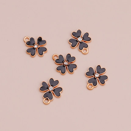 推荐10pcs Enamel Flowers Charms Cute Rose Sakaru Charms Pend