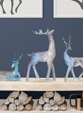 北欧创意鹿摆件客厅电视柜酒柜摆件饰品乔迁礼品工艺品摆设