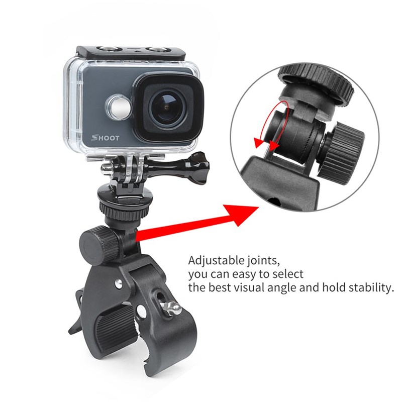 Bike Clamp Clip Holder Mount for GoPro Hero 8 7 5 Black 4 Xi