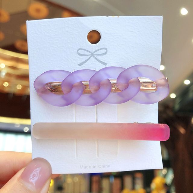 速发New Handmade Chain Hair Clips Gold Color Long Barrettes