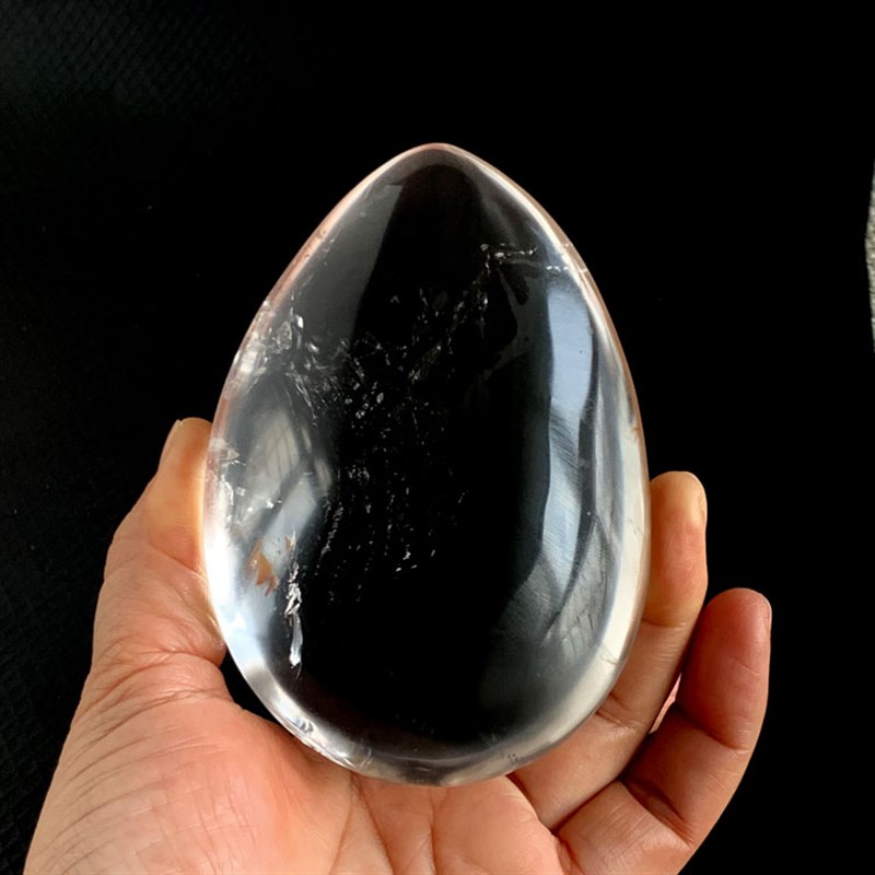 冥想灵修手把件天然白水晶原石大号水滴把玩清透桌面摆件按摩实物