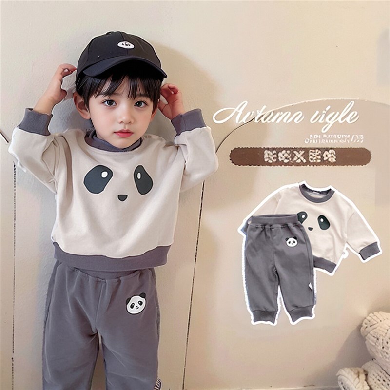 新品男童衣服套装春秋新款儿童卫衣裤子两件套0一3周1岁2小宝宝婴