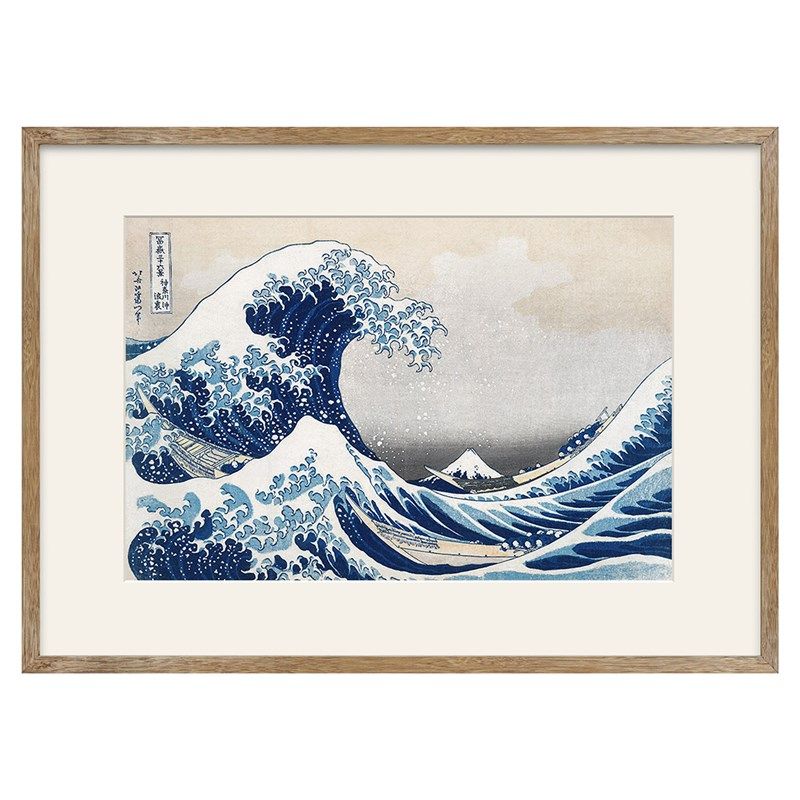 葛饰北斋 浮世绘版画 神奈川冲浪里客厅餐厅装饰画玄关日式挂画