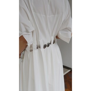 【白色恋人】法式浪漫长款小众设计感衬衫裙气质高级感收腰连衣裙