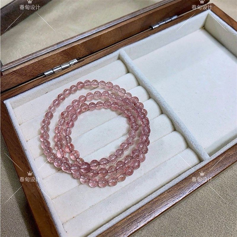 天然白水体草莓晶单圈手串粉晶桃花女饰品冰透草莓晶送女友礼物,饰品/流行首饰/时尚饰品新,手饰/手串,淘宝优惠券,粉丝福利购,淘宝优惠卷
