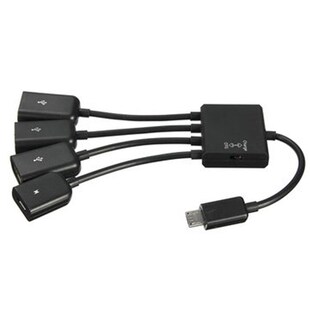 Hub Adapter Cable 4 In 1 Micro USB Power Charging Host OTG