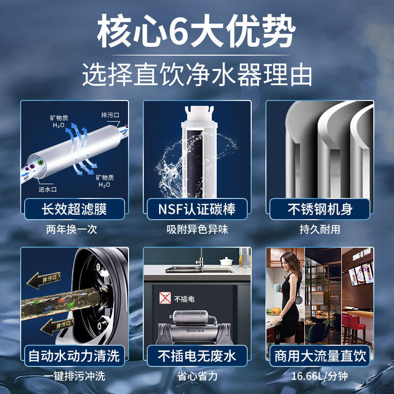 惠尔顿(WHEELTON)厨房净水器家用净水机自来水过滤器大流量商用怎么看?